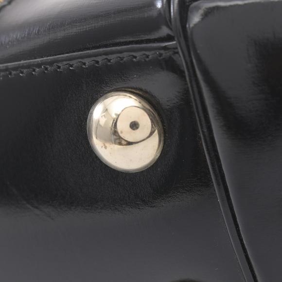 Gucci GG Canvas Tote Bag Patent Leather Beige Black - Picture 7 of 9